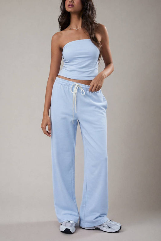 MID-RISE WIDE LEG SWEATPANTS (pre-order)