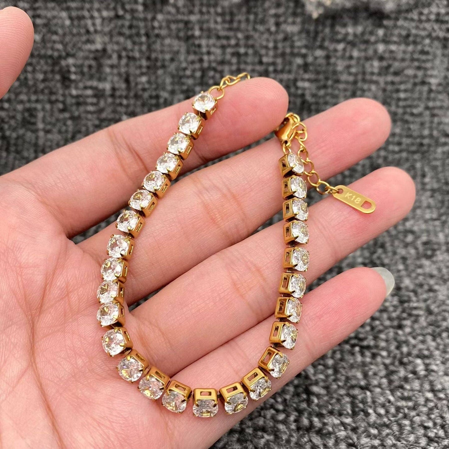 18K Golden S.Steel Tennis bracelet