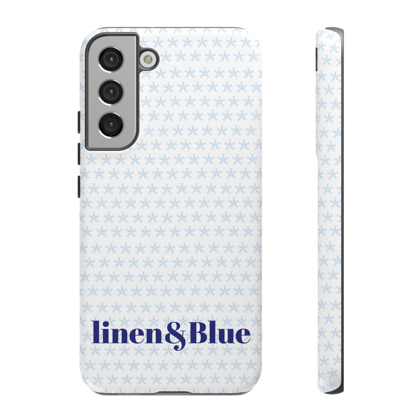 Phone Case – Linen & Blue Star Pattern Protective Cover
