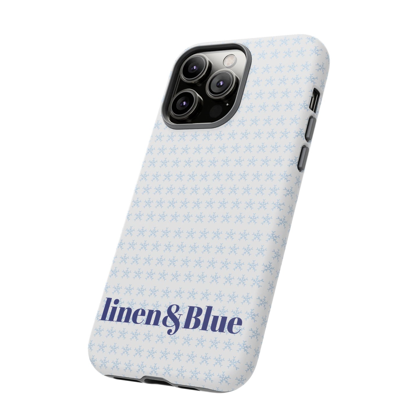 Phone Case – Linen & Blue Star Pattern Protective Cover