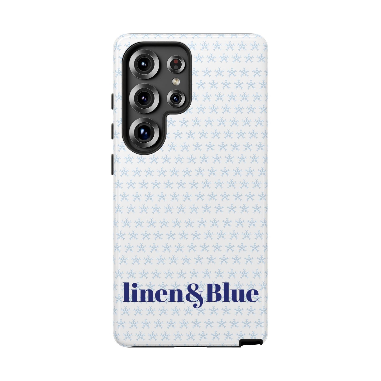 Phone Case – Linen & Blue Star Pattern Protective Cover