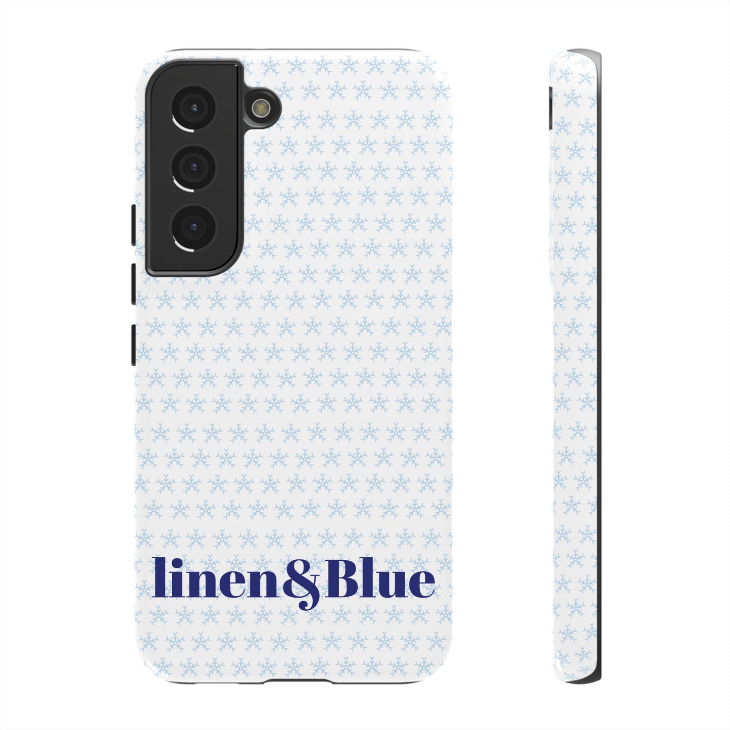 Phone Case – Linen & Blue Star Pattern Protective Cover