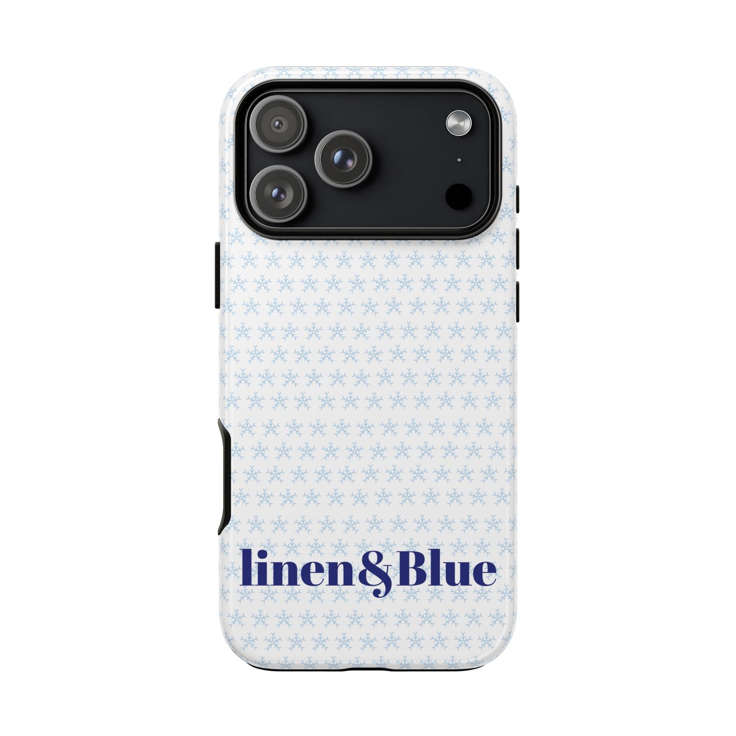 Phone Case – Linen & Blue Star Pattern Protective Cover