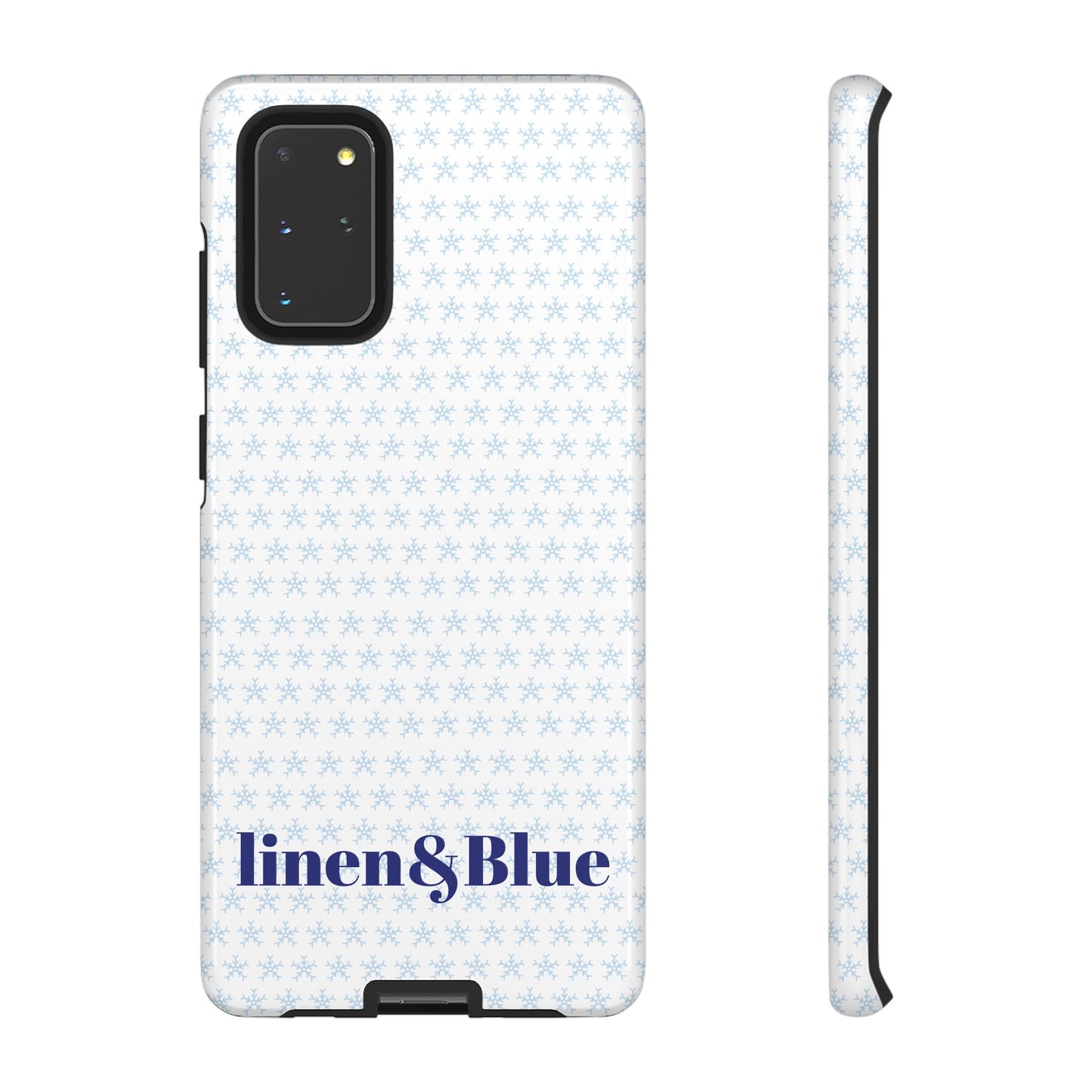 Phone Case – Linen & Blue Star Pattern Protective Cover