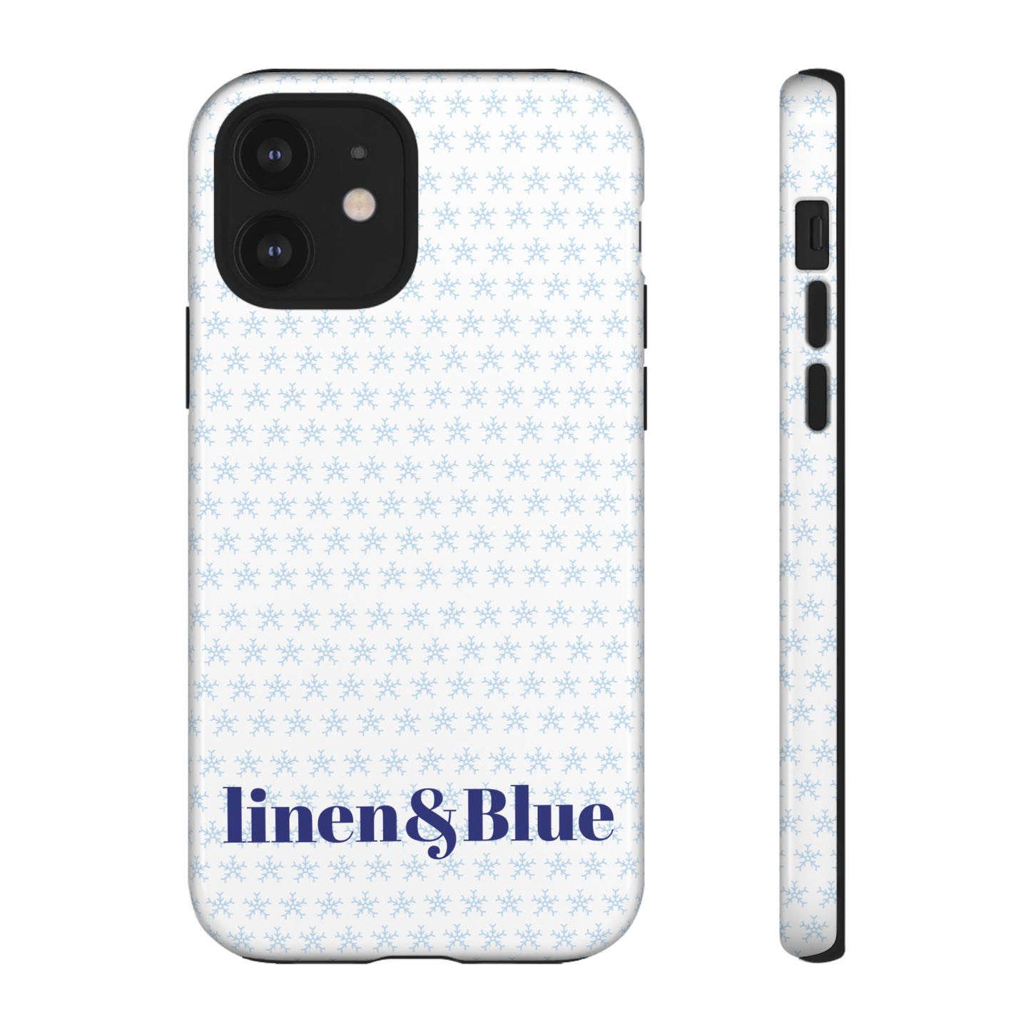 Phone Case – Linen & Blue Star Pattern Protective Cover