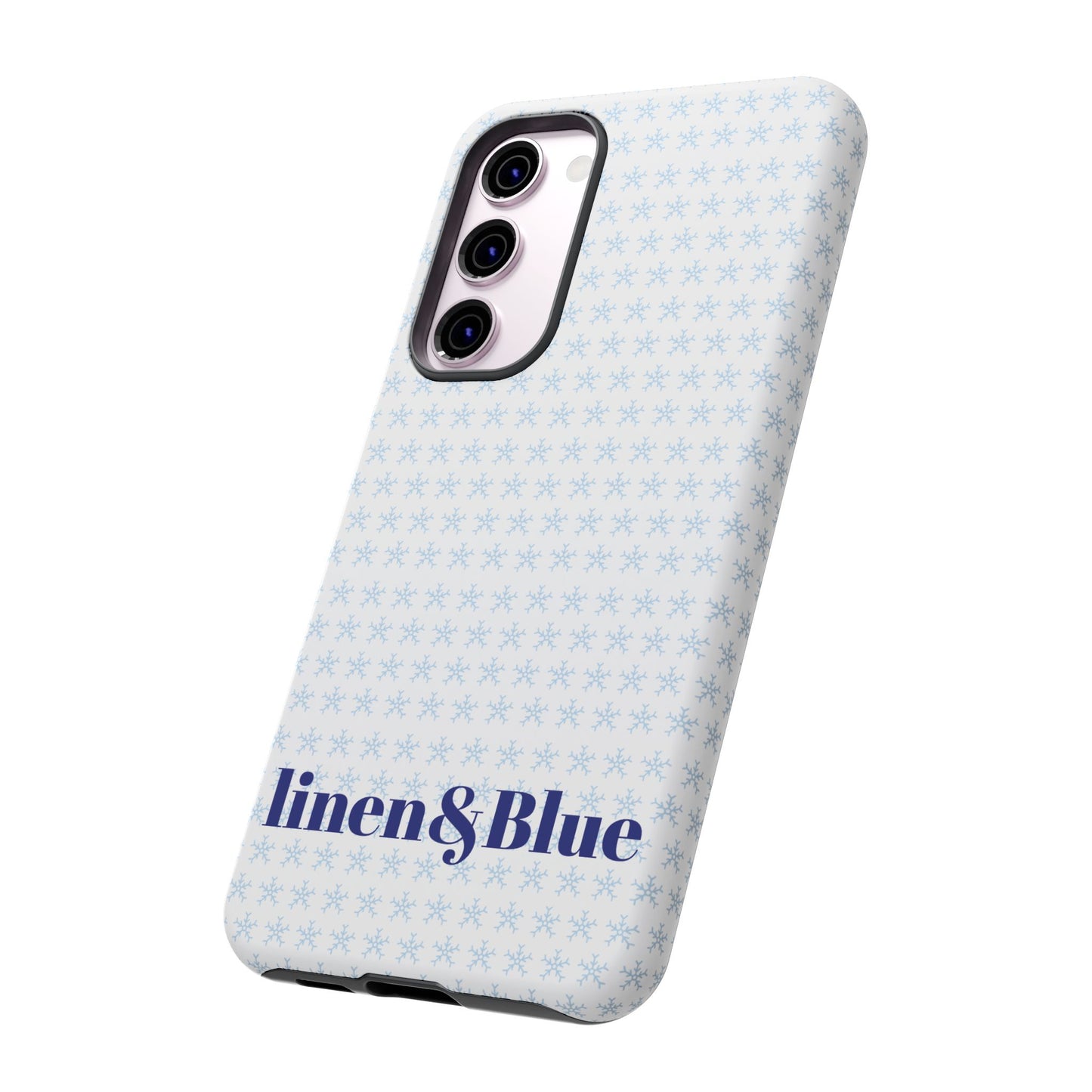 Phone Case – Linen & Blue Star Pattern Protective Cover