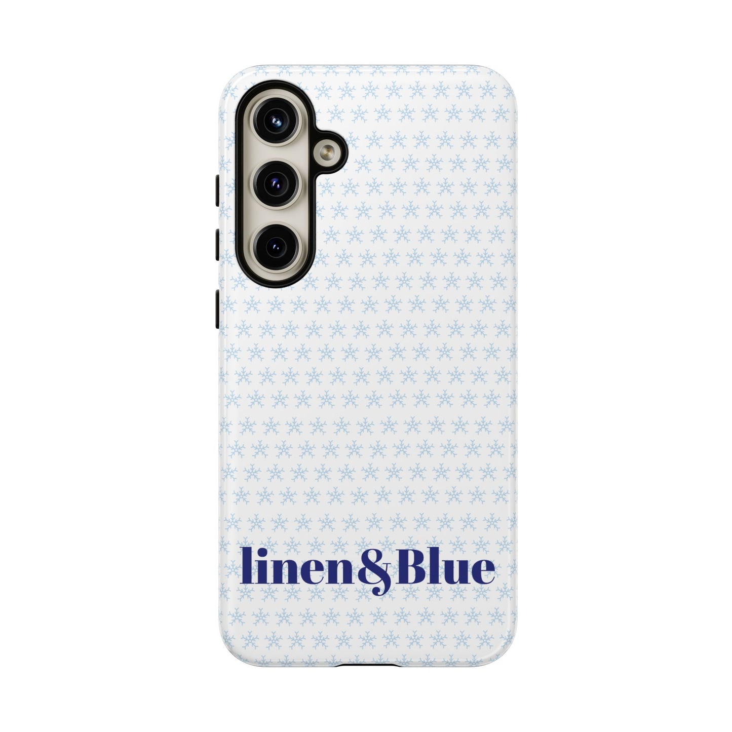 Phone Case – Linen & Blue Star Pattern Protective Cover