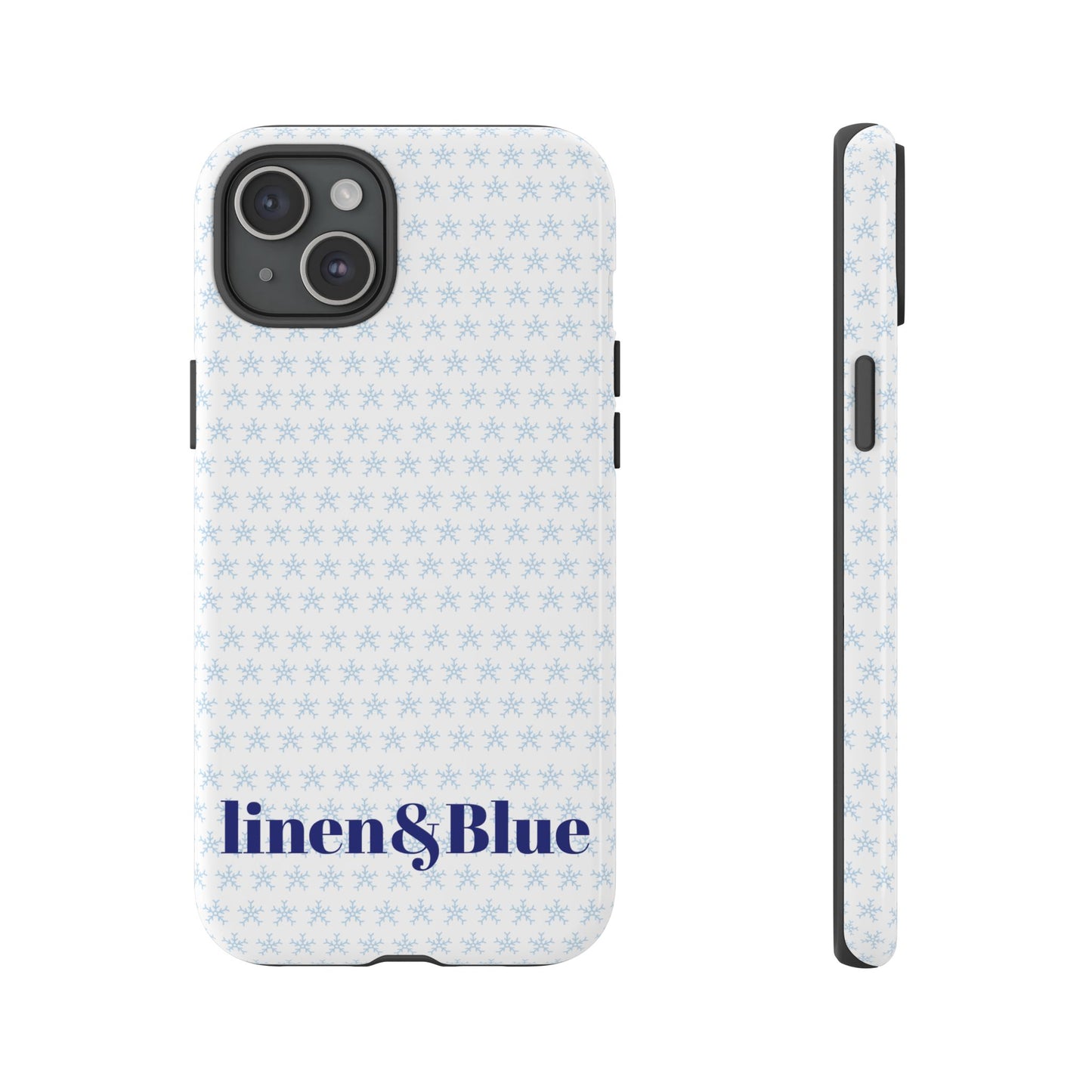 Phone Case – Linen & Blue Star Pattern Protective Cover