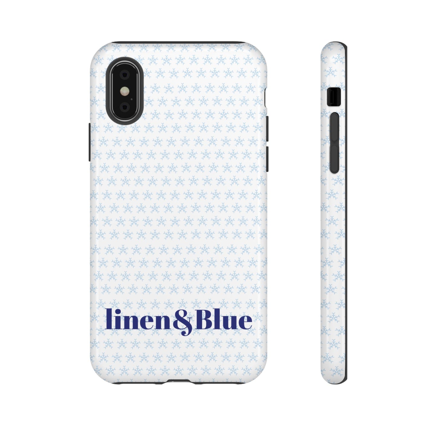 Phone Case – Linen & Blue Star Pattern Protective Cover