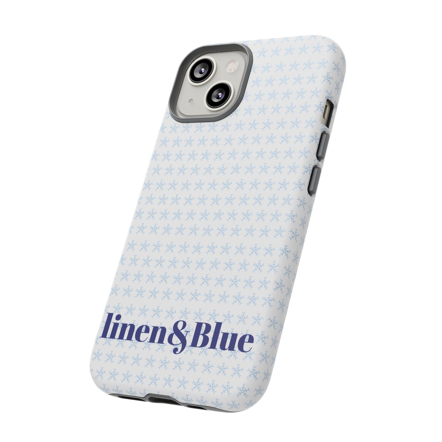 Phone Case – Linen & Blue Star Pattern Protective Cover