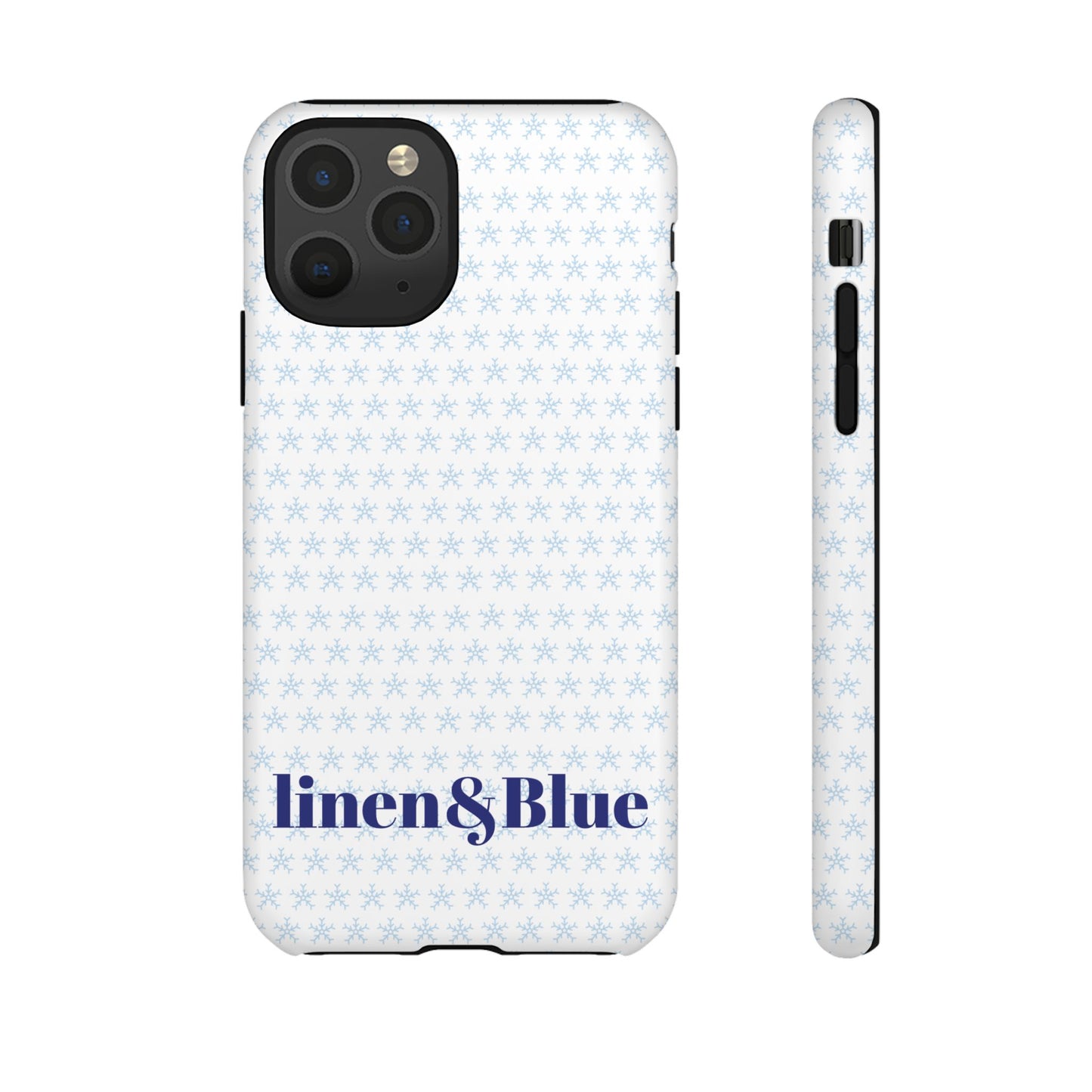 Phone Case – Linen & Blue Star Pattern Protective Cover