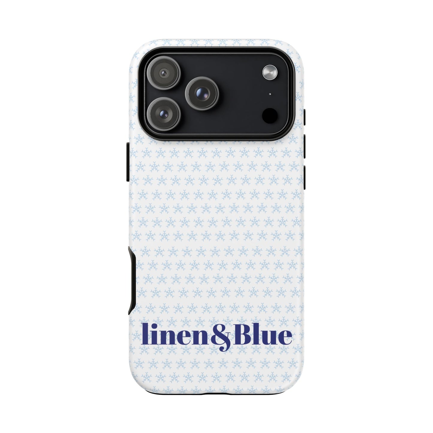 Phone Case – Linen & Blue Star Pattern Protective Cover