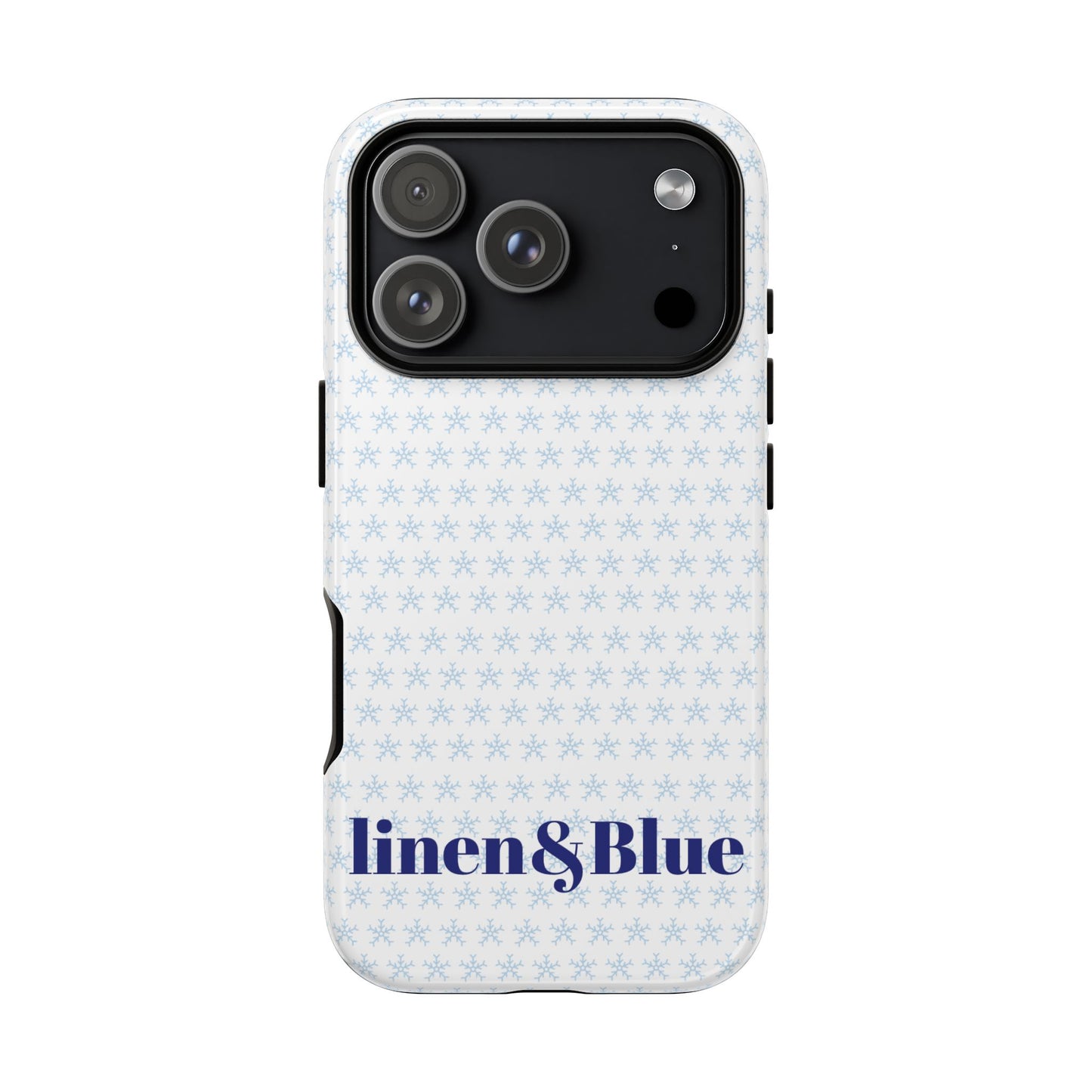 Phone Case – Linen & Blue Star Pattern Protective Cover