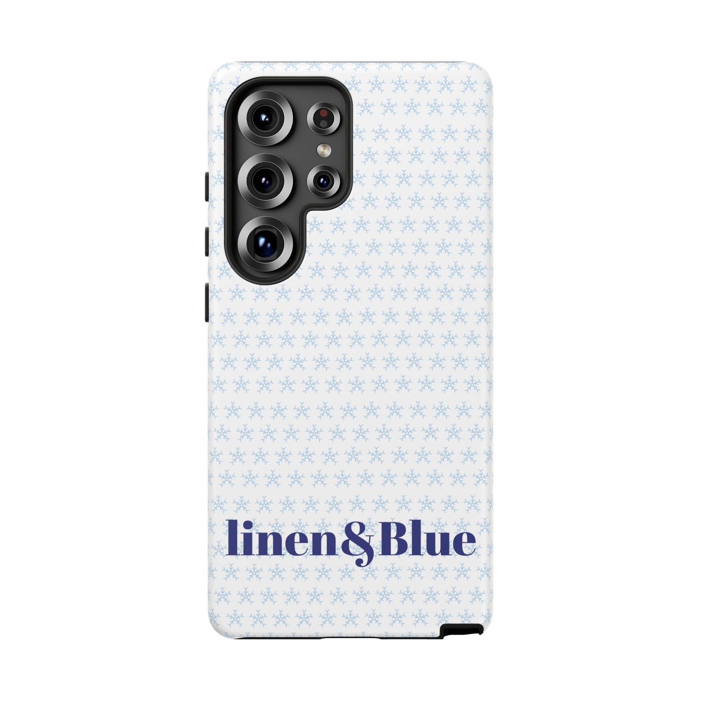 Phone Case – Linen & Blue Star Pattern Protective Cover
