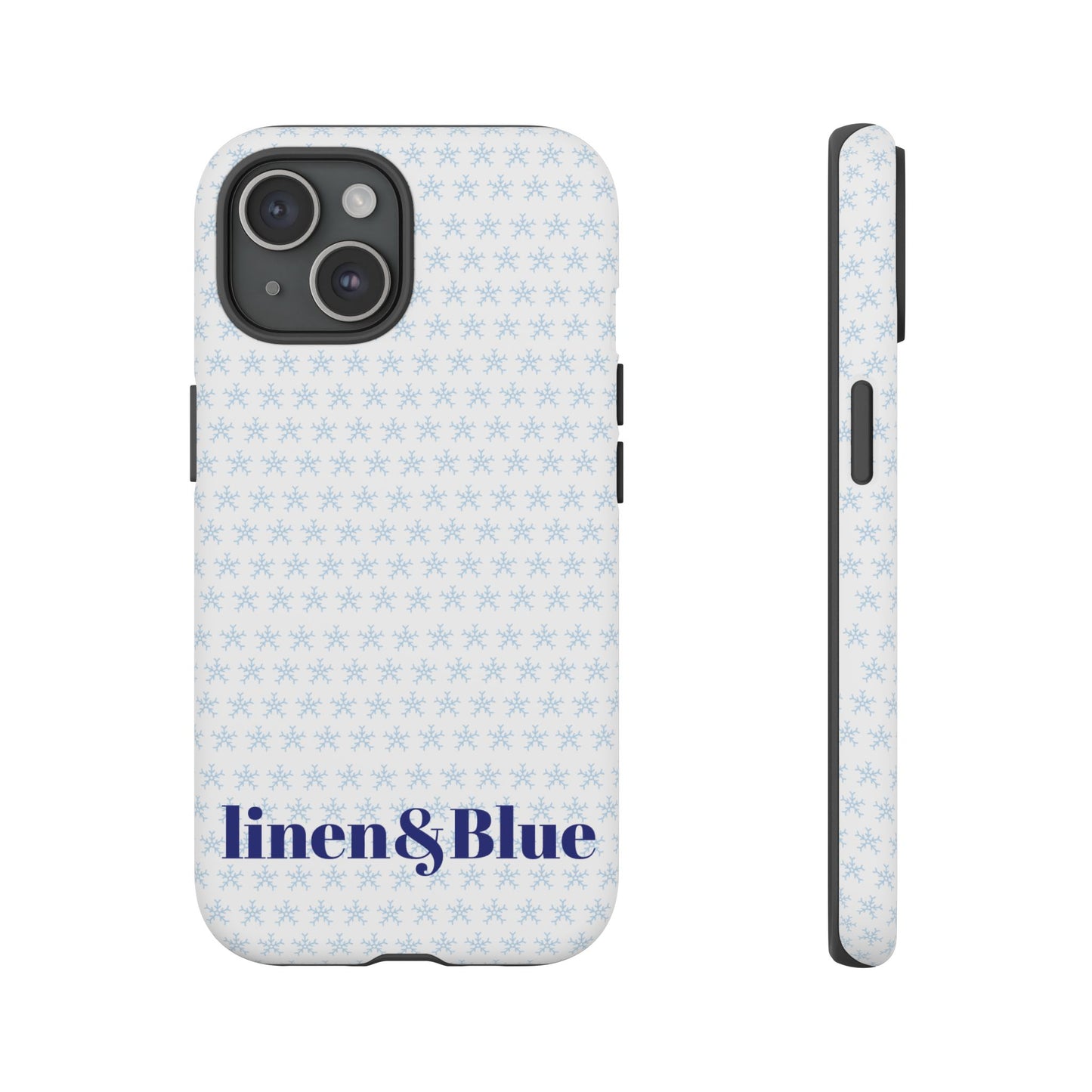 Phone Case – Linen & Blue Star Pattern Protective Cover