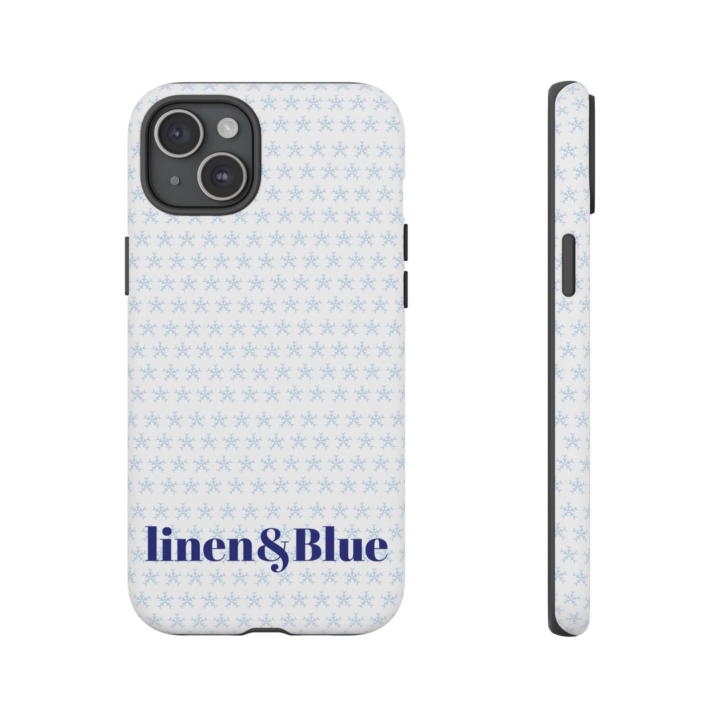 Phone Case – Linen & Blue Star Pattern Protective Cover
