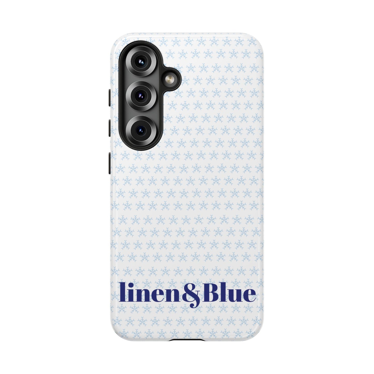 Phone Case – Linen & Blue Star Pattern Protective Cover
