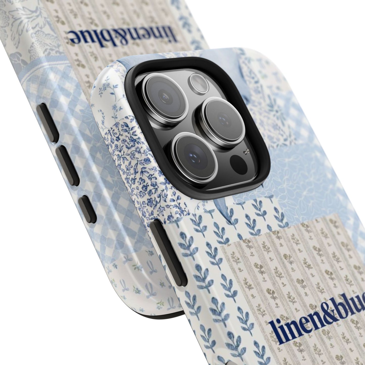 Blue Patchwork Bow linen&blue Cute Floral Protective Cover