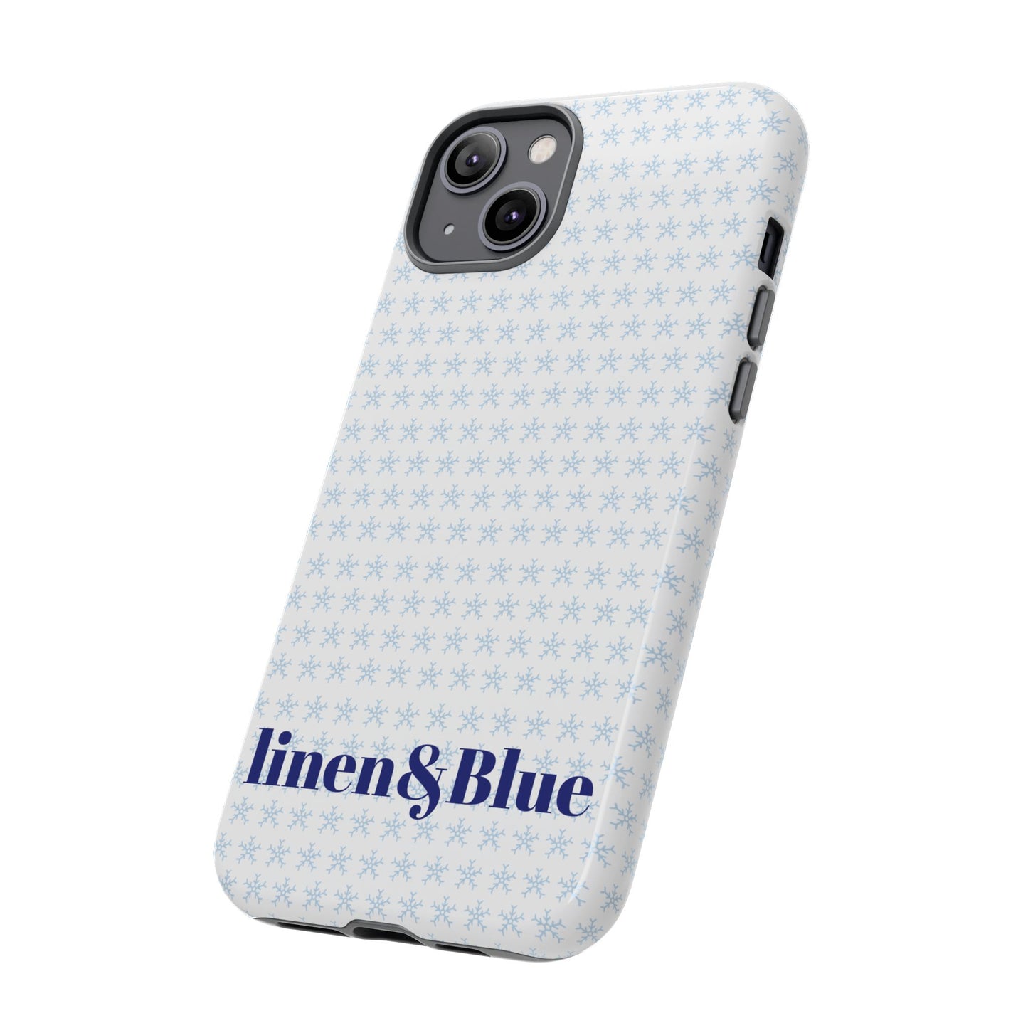 Phone Case – Linen & Blue Star Pattern Protective Cover
