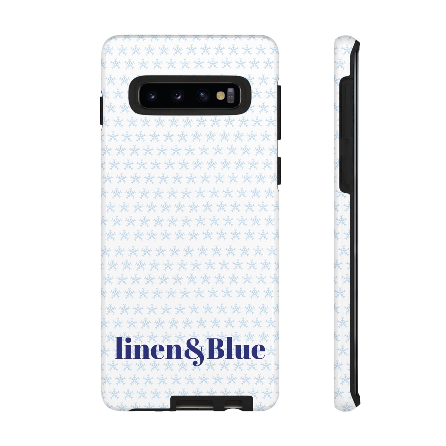 Phone Case – Linen & Blue Star Pattern Protective Cover