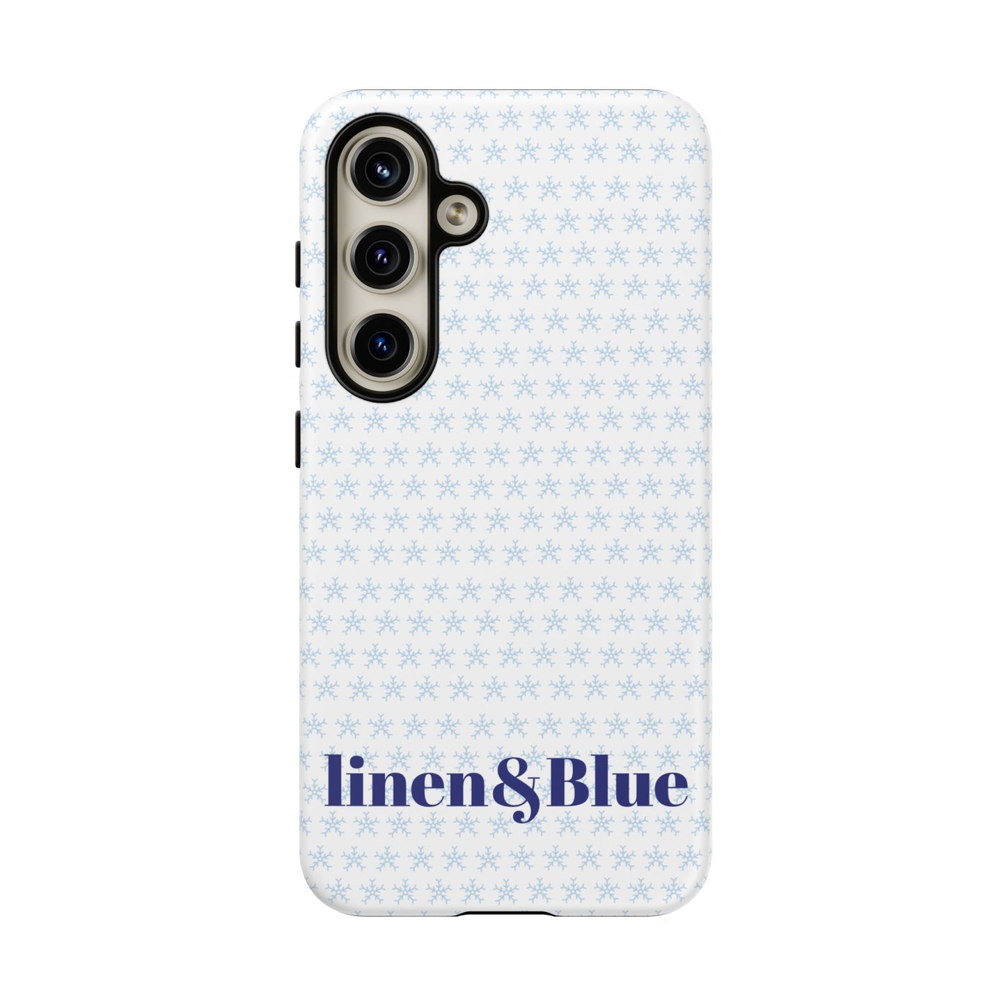 Phone Case – Linen & Blue Star Pattern Protective Cover