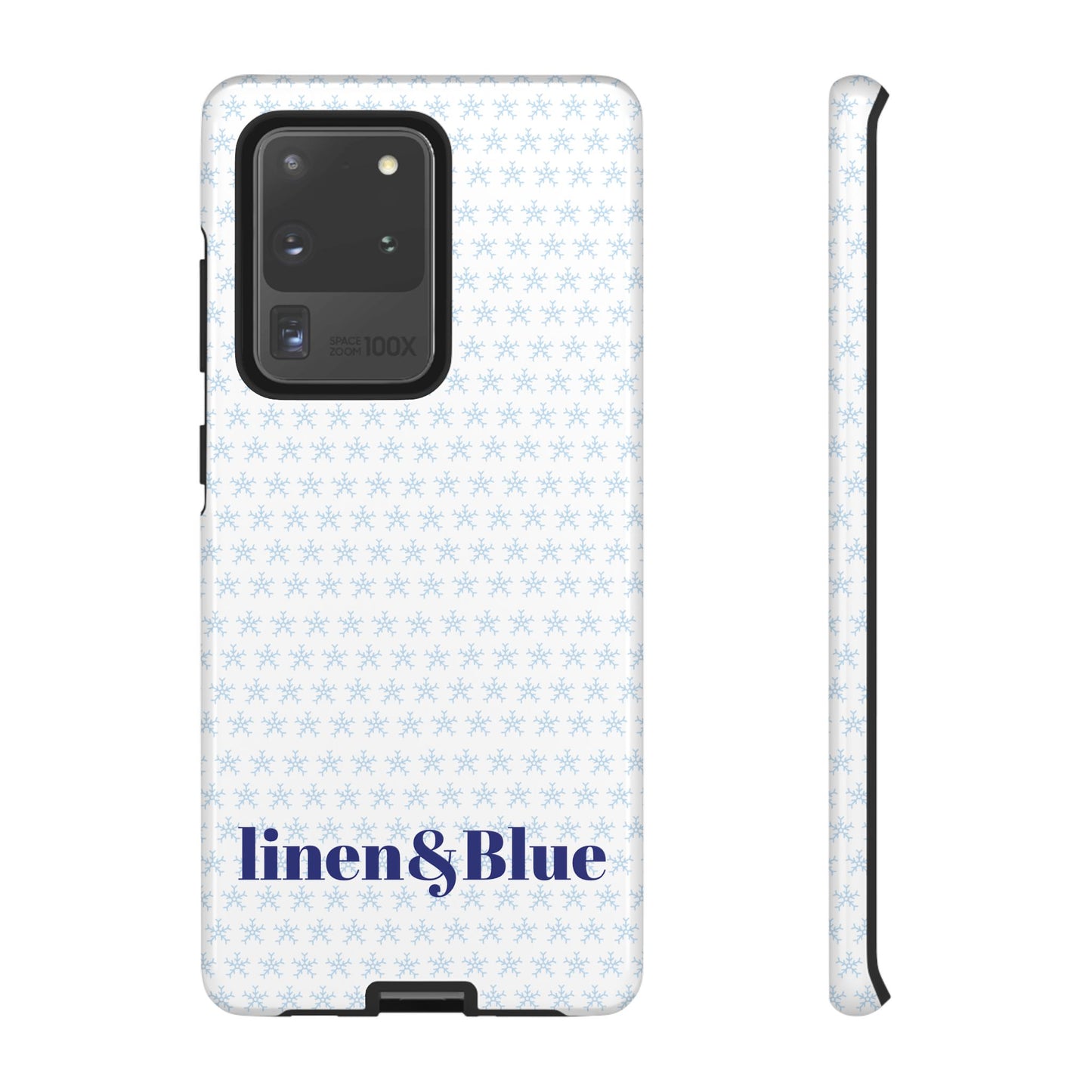 Phone Case – Linen & Blue Star Pattern Protective Cover
