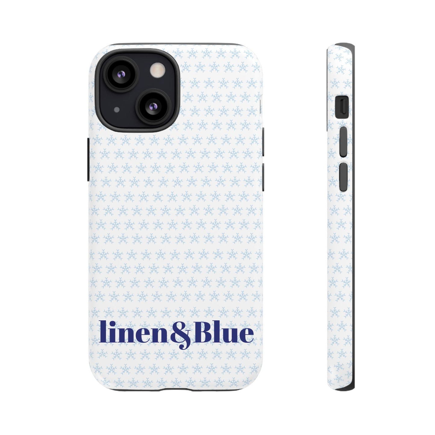 Phone Case – Linen & Blue Star Pattern Protective Cover