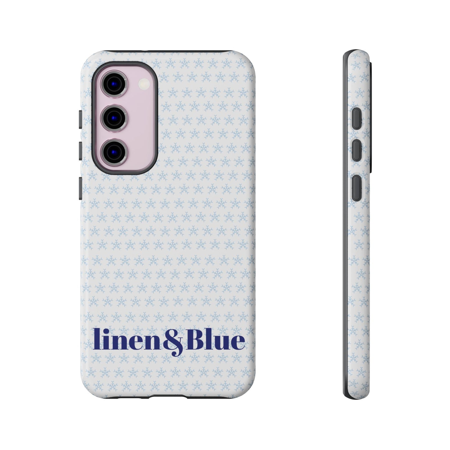 Phone Case – Linen & Blue Star Pattern Protective Cover