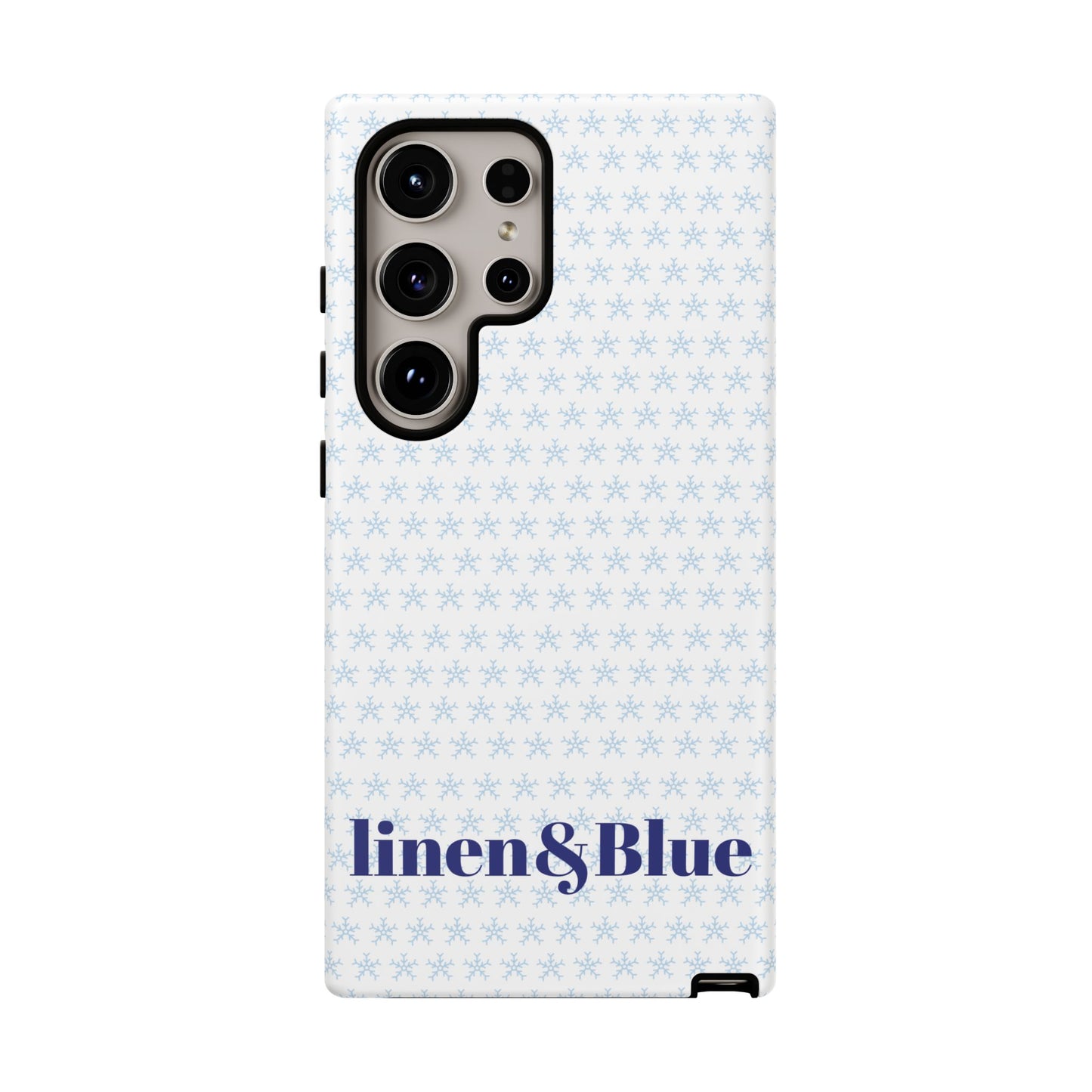 Phone Case – Linen & Blue Star Pattern Protective Cover