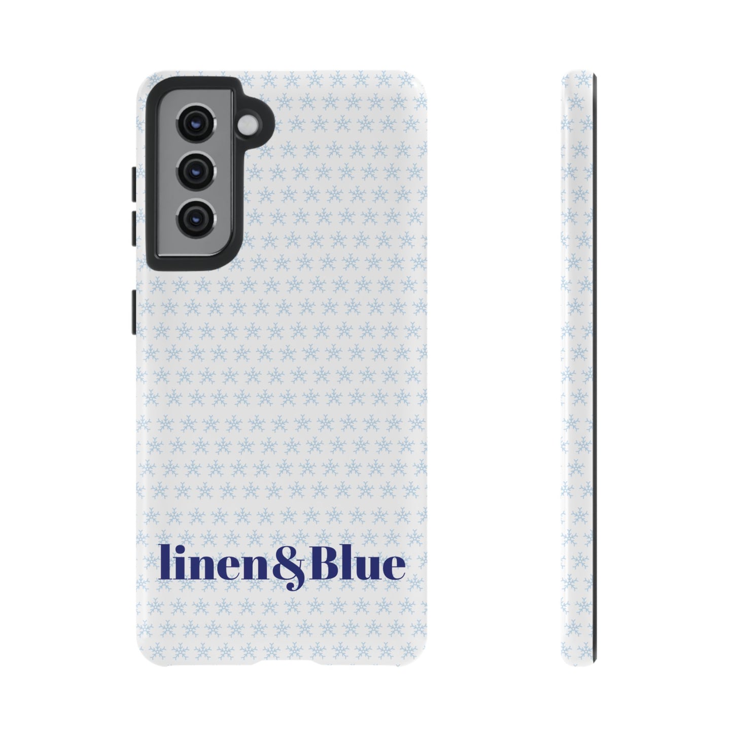 Phone Case – Linen & Blue Star Pattern Protective Cover
