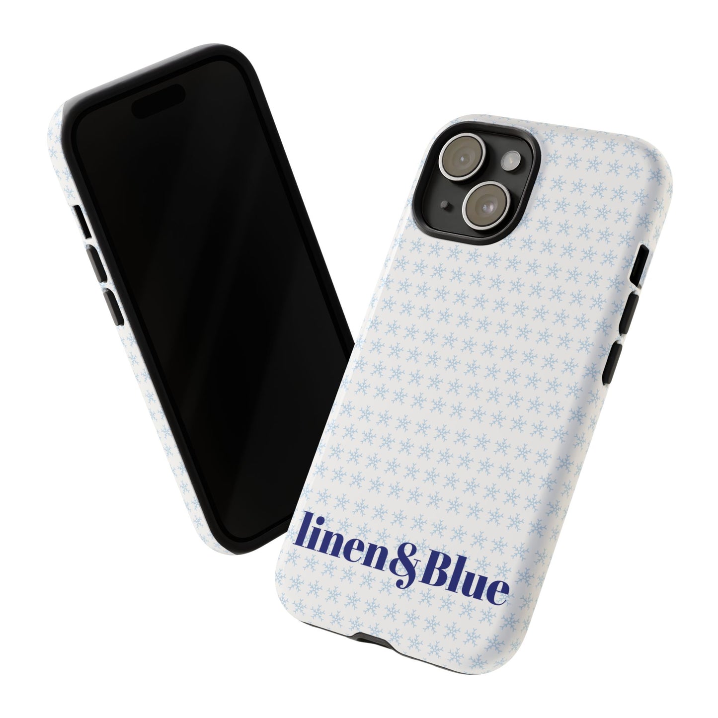 Phone Case – Linen & Blue Star Pattern Protective Cover