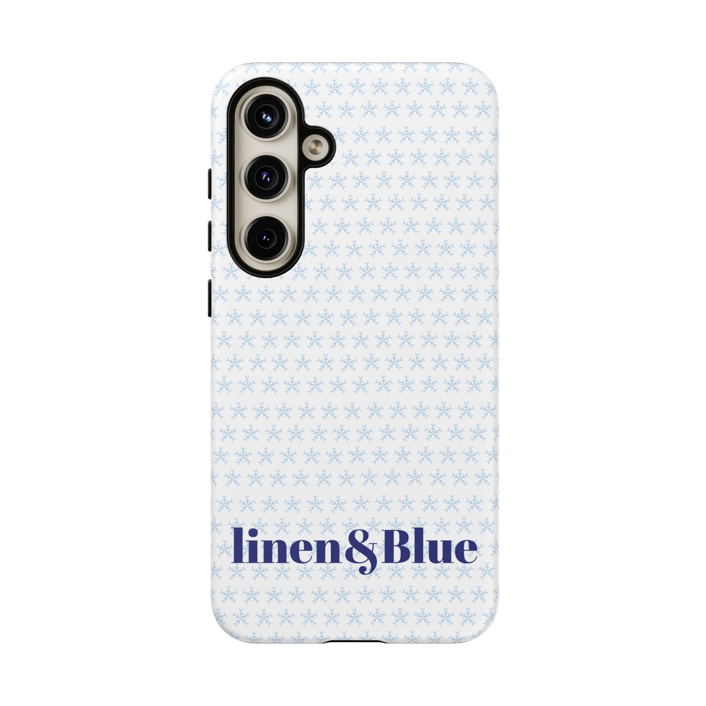 Phone Case – Linen & Blue Star Pattern Protective Cover