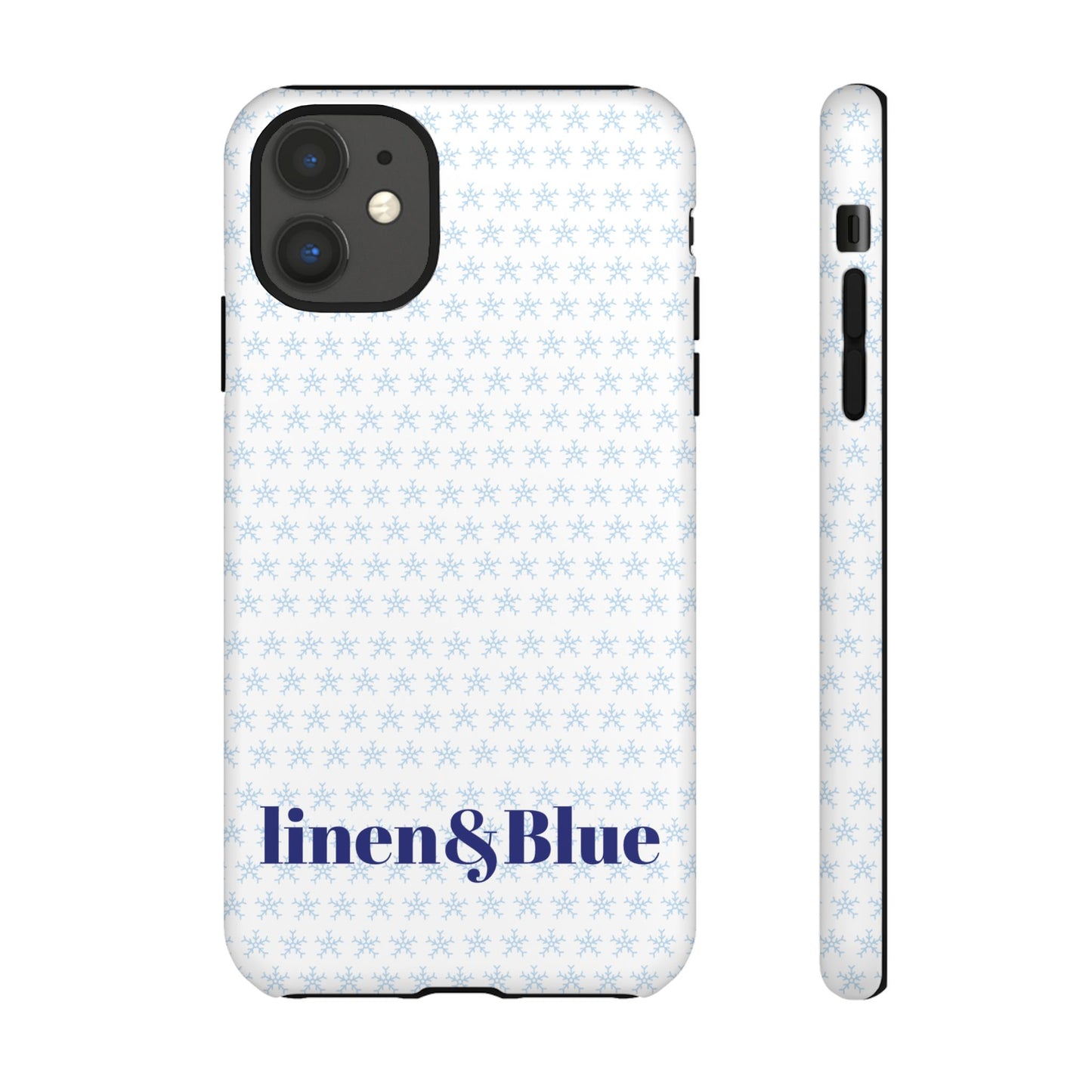Phone Case – Linen & Blue Star Pattern Protective Cover