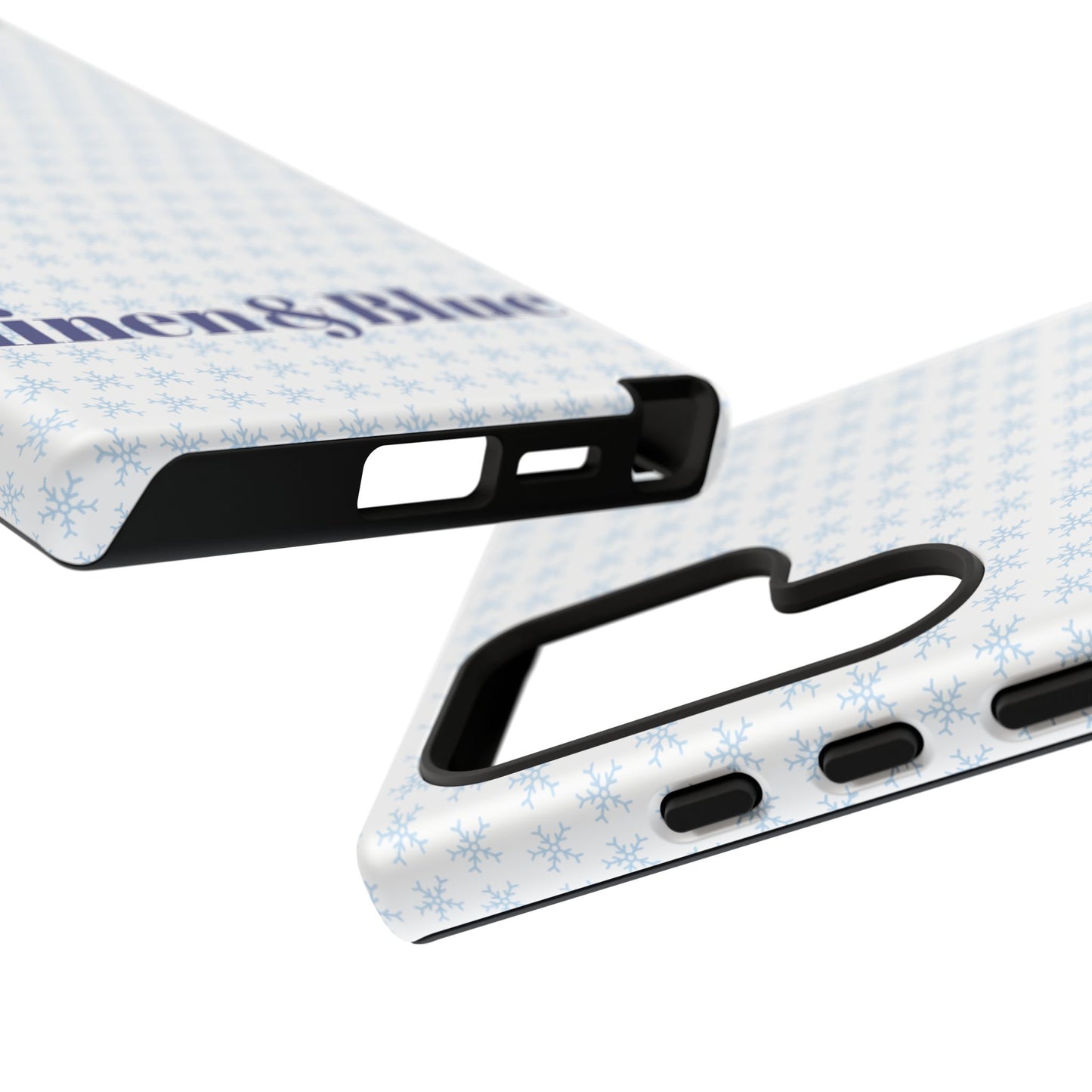 Phone Case – Linen & Blue Star Pattern Protective Cover