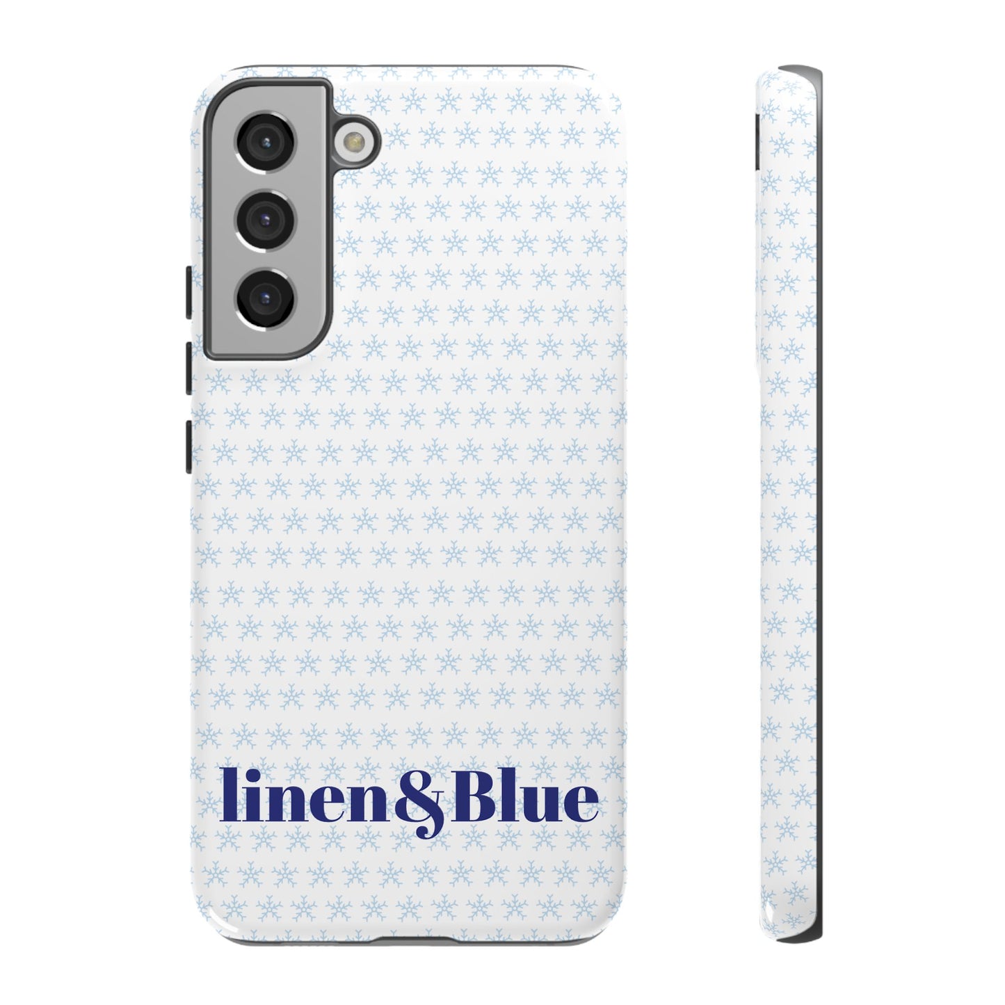 Phone Case – Linen & Blue Star Pattern Protective Cover
