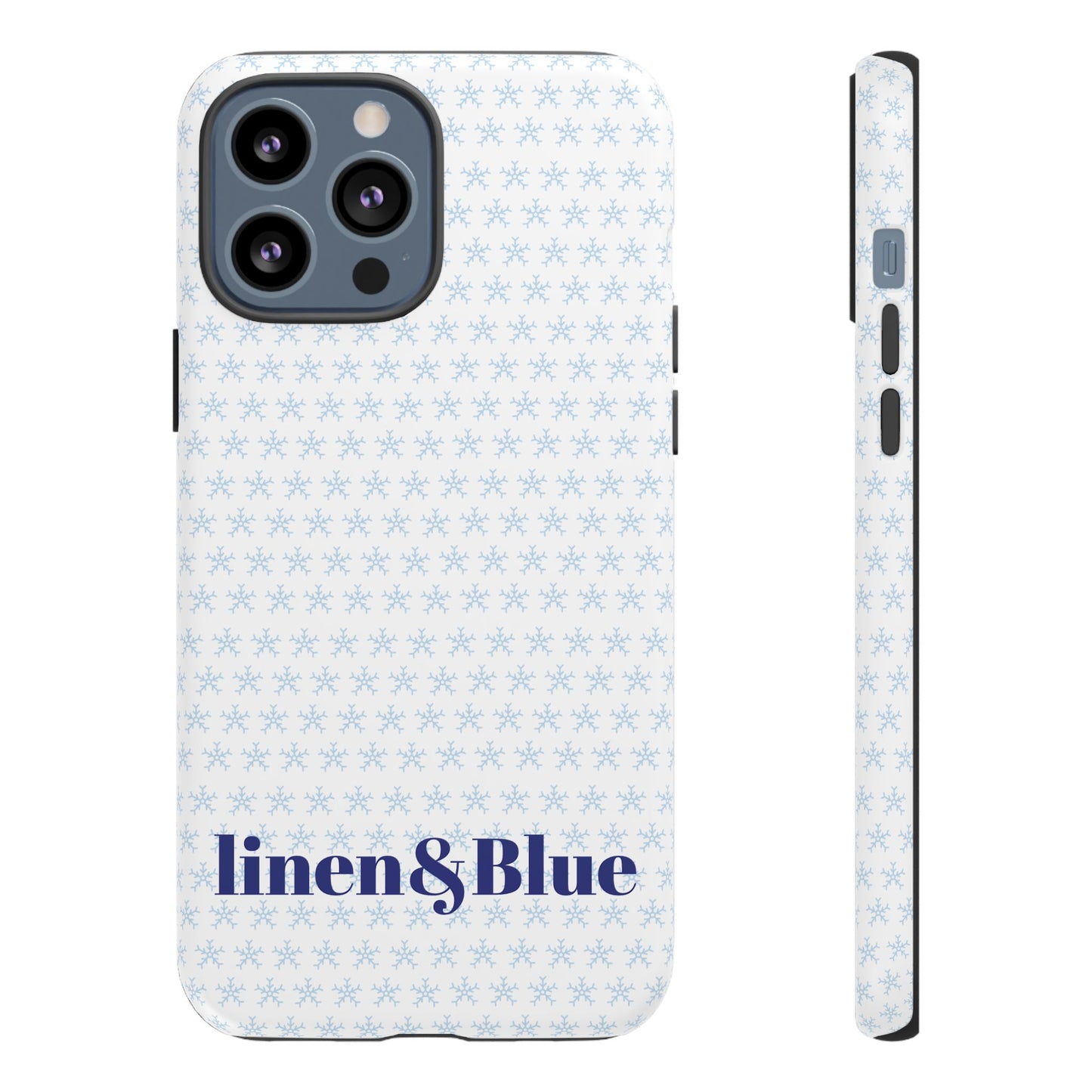 Phone Case – Linen & Blue Star Pattern Protective Cover