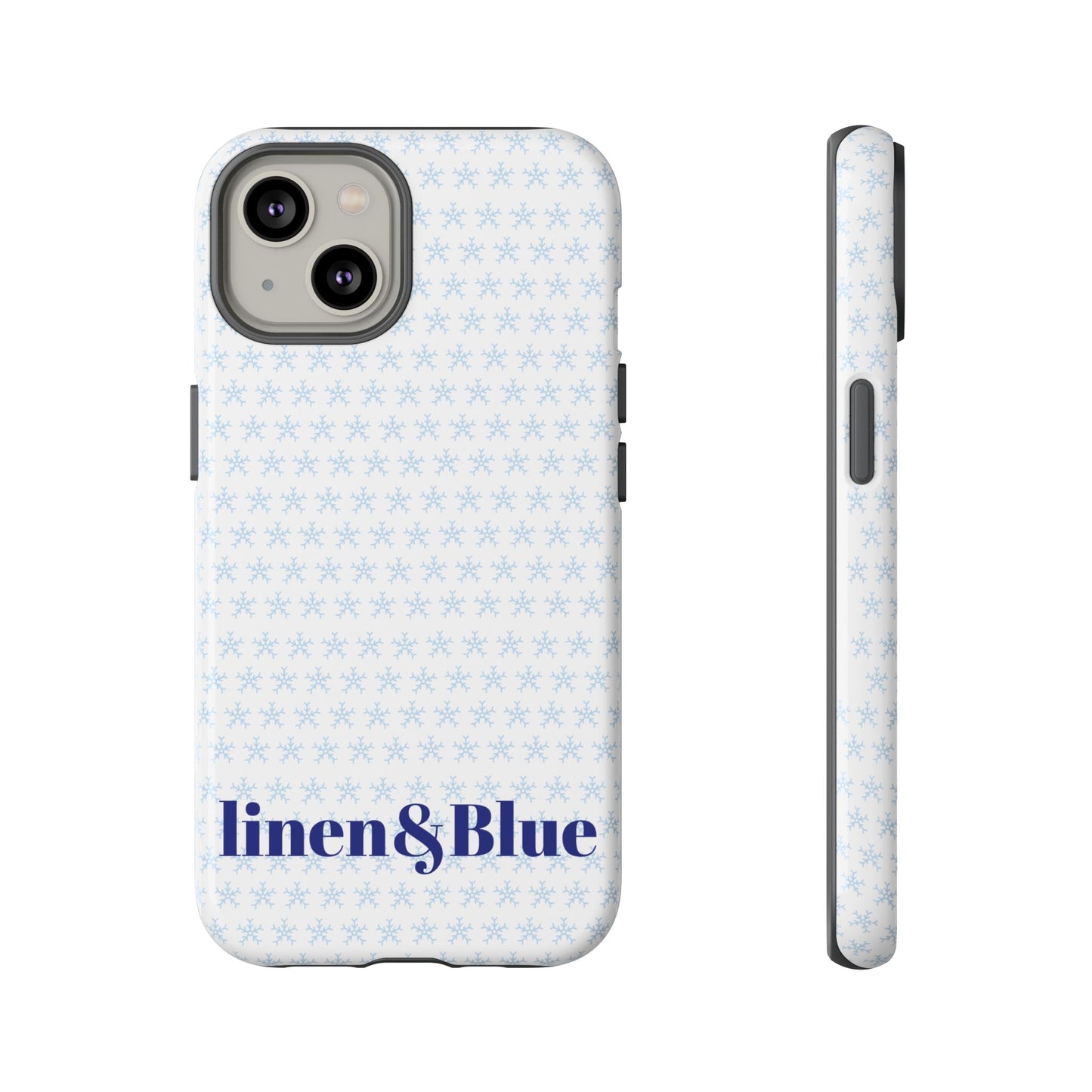 Phone Case – Linen & Blue Star Pattern Protective Cover