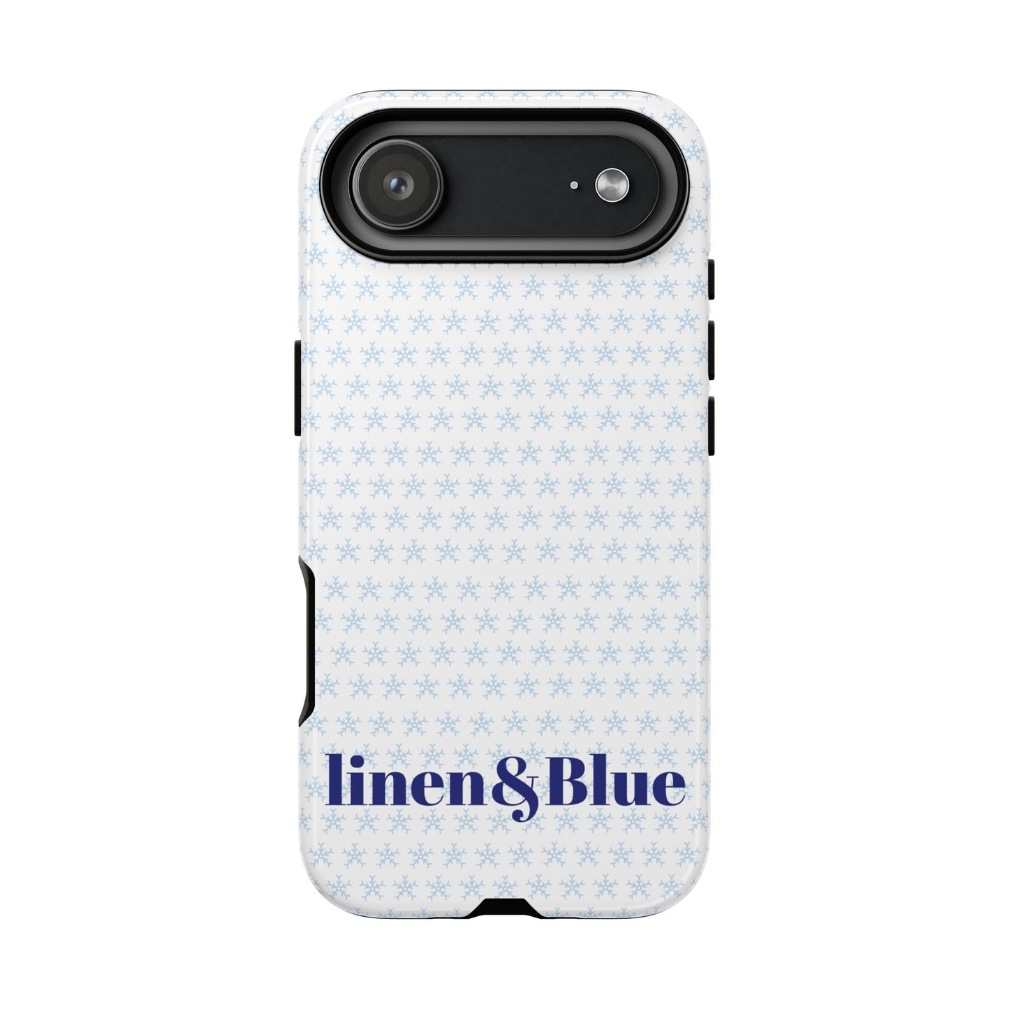 Phone Case – Linen & Blue Star Pattern Protective Cover