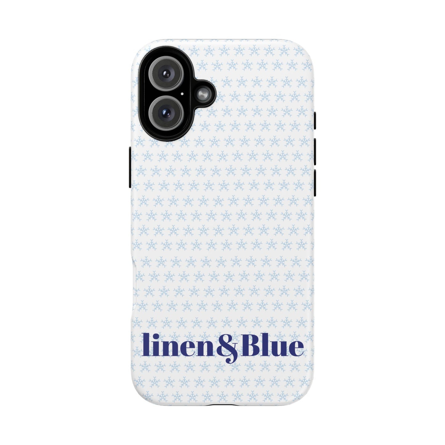 Phone Case – Linen & Blue Star Pattern Protective Cover