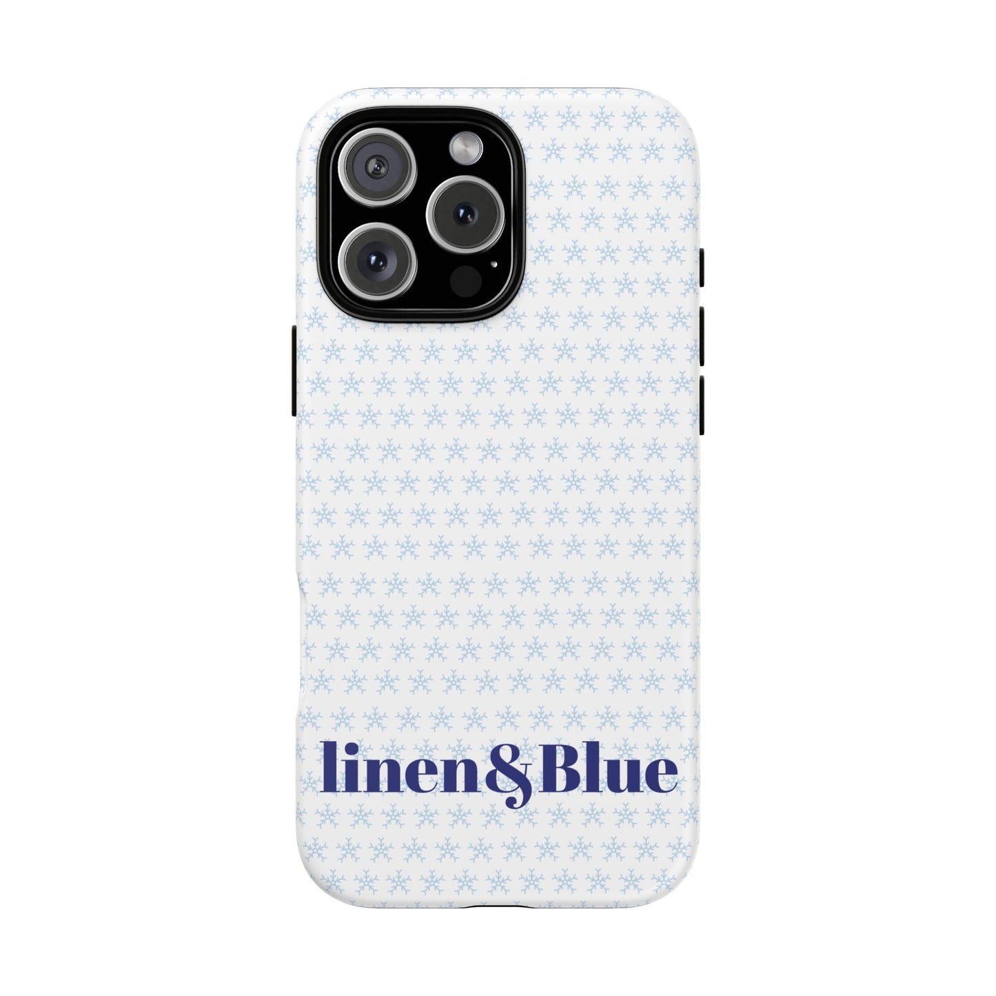 Phone Case – Linen & Blue Star Pattern Protective Cover