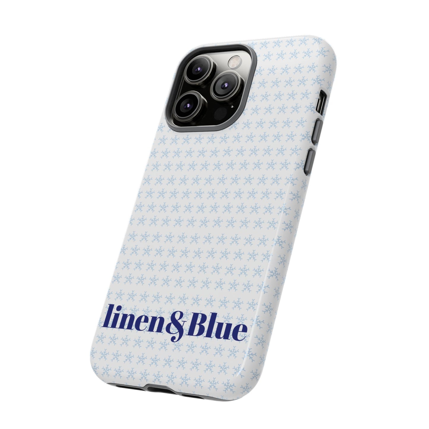 Phone Case – Linen & Blue Star Pattern Protective Cover