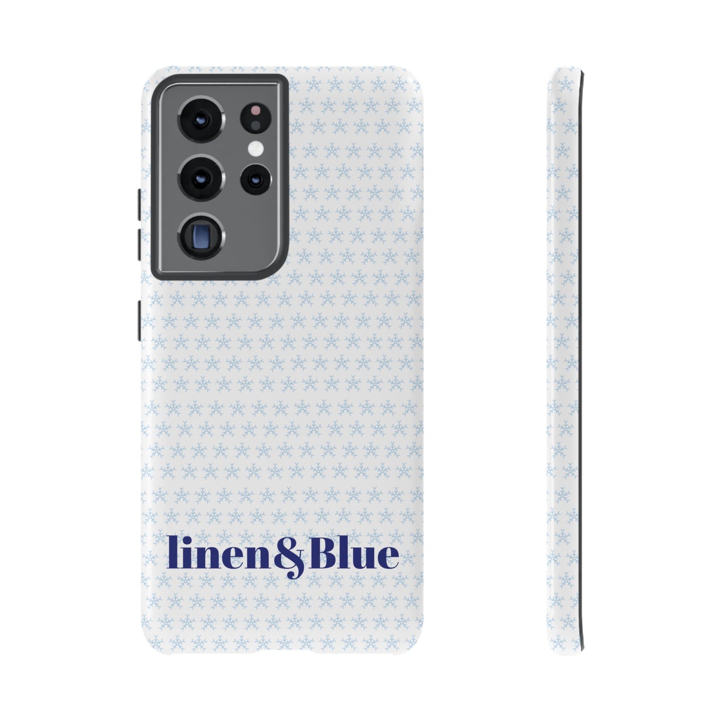 Phone Case – Linen & Blue Star Pattern Protective Cover