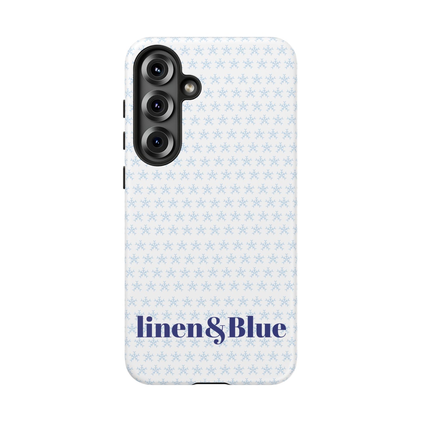 Phone Case – Linen & Blue Star Pattern Protective Cover
