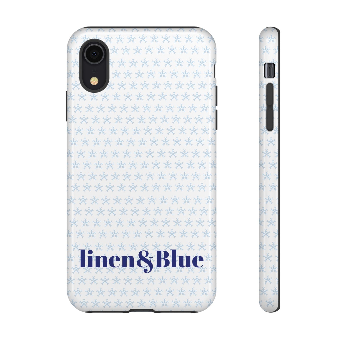 Phone Case – Linen & Blue Star Pattern Protective Cover