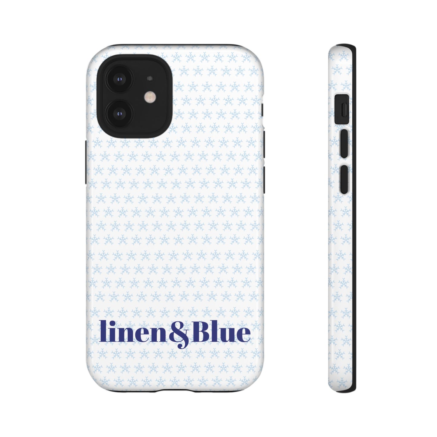 Phone Case – Linen & Blue Star Pattern Protective Cover
