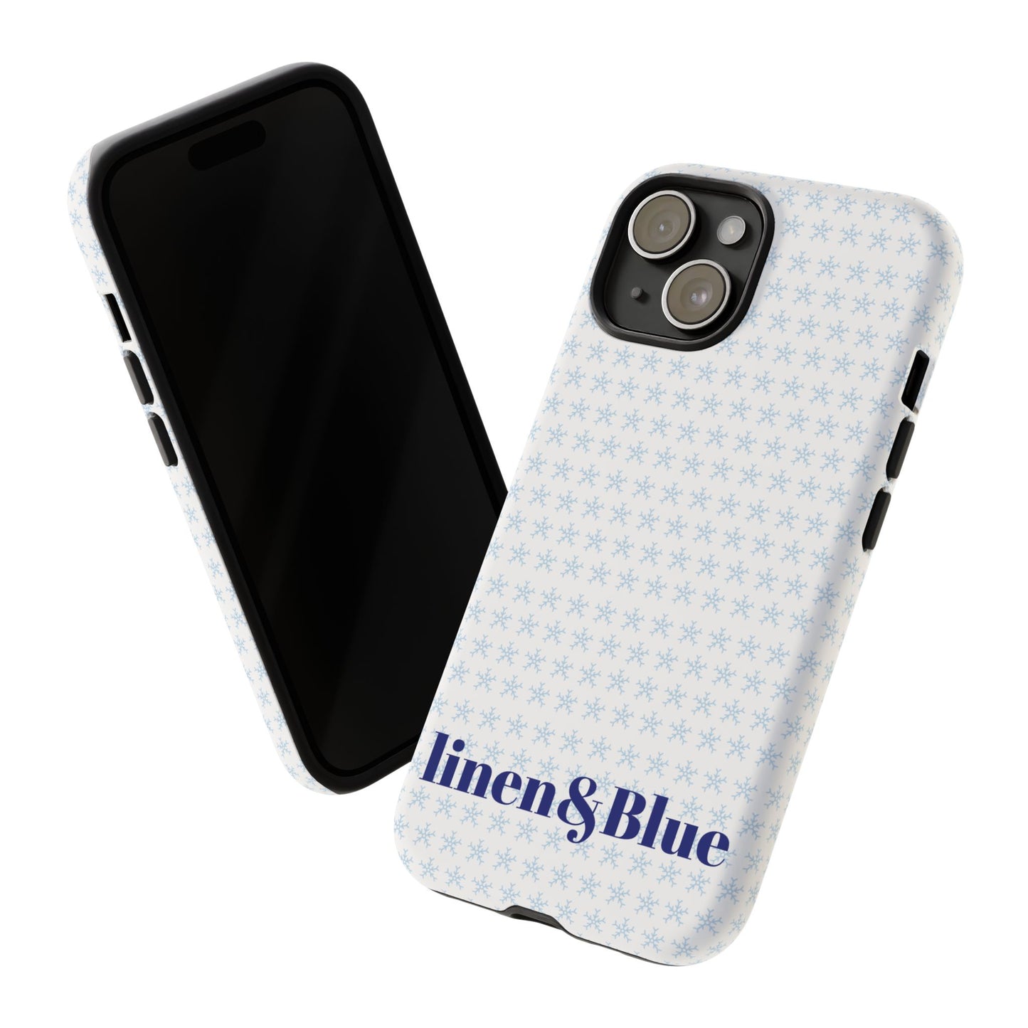 Phone Case – Linen & Blue Star Pattern Protective Cover