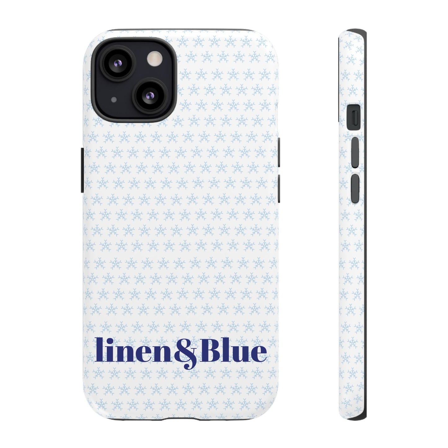 Phone Case – Linen & Blue Star Pattern Protective Cover