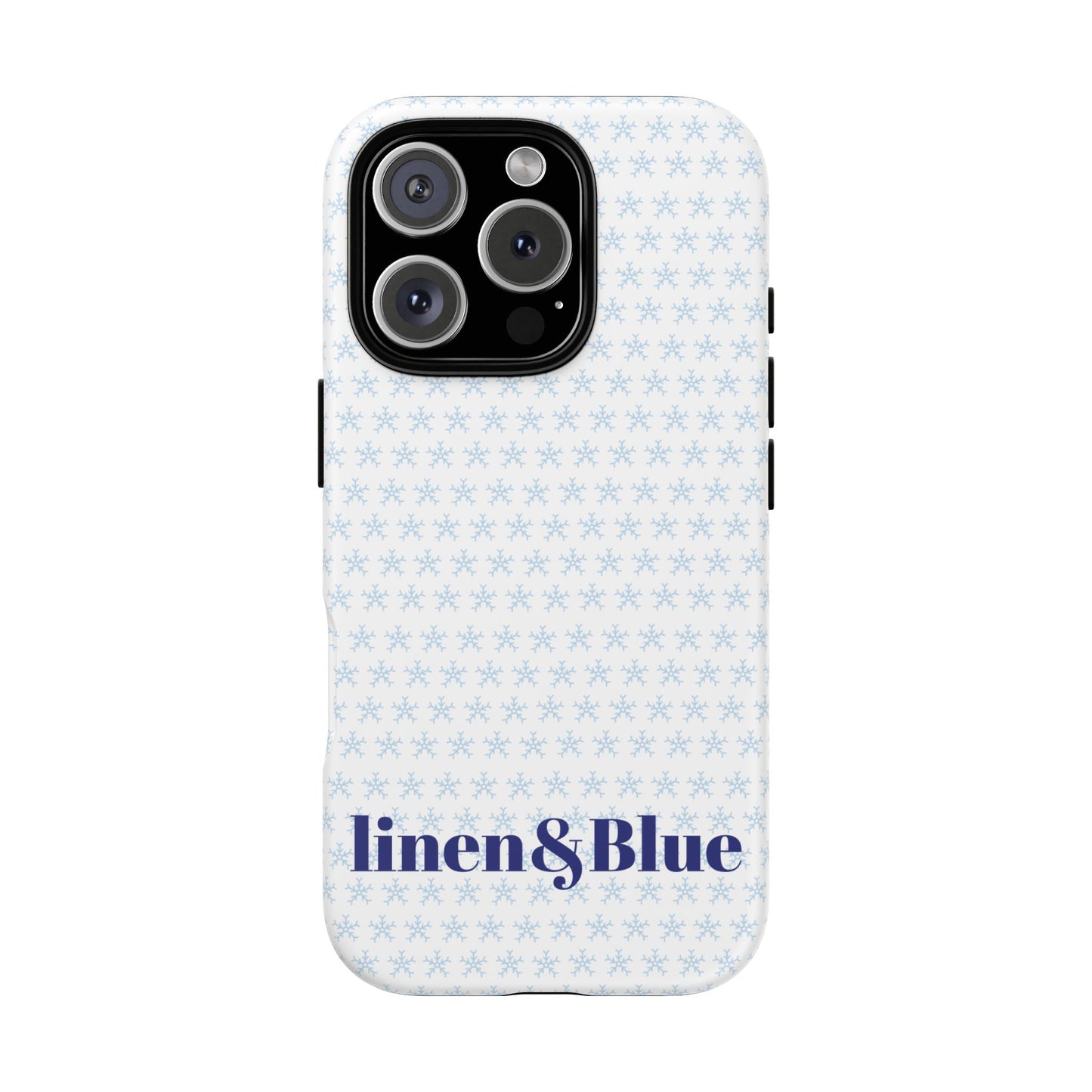 Phone Case – Linen & Blue Star Pattern Protective Cover