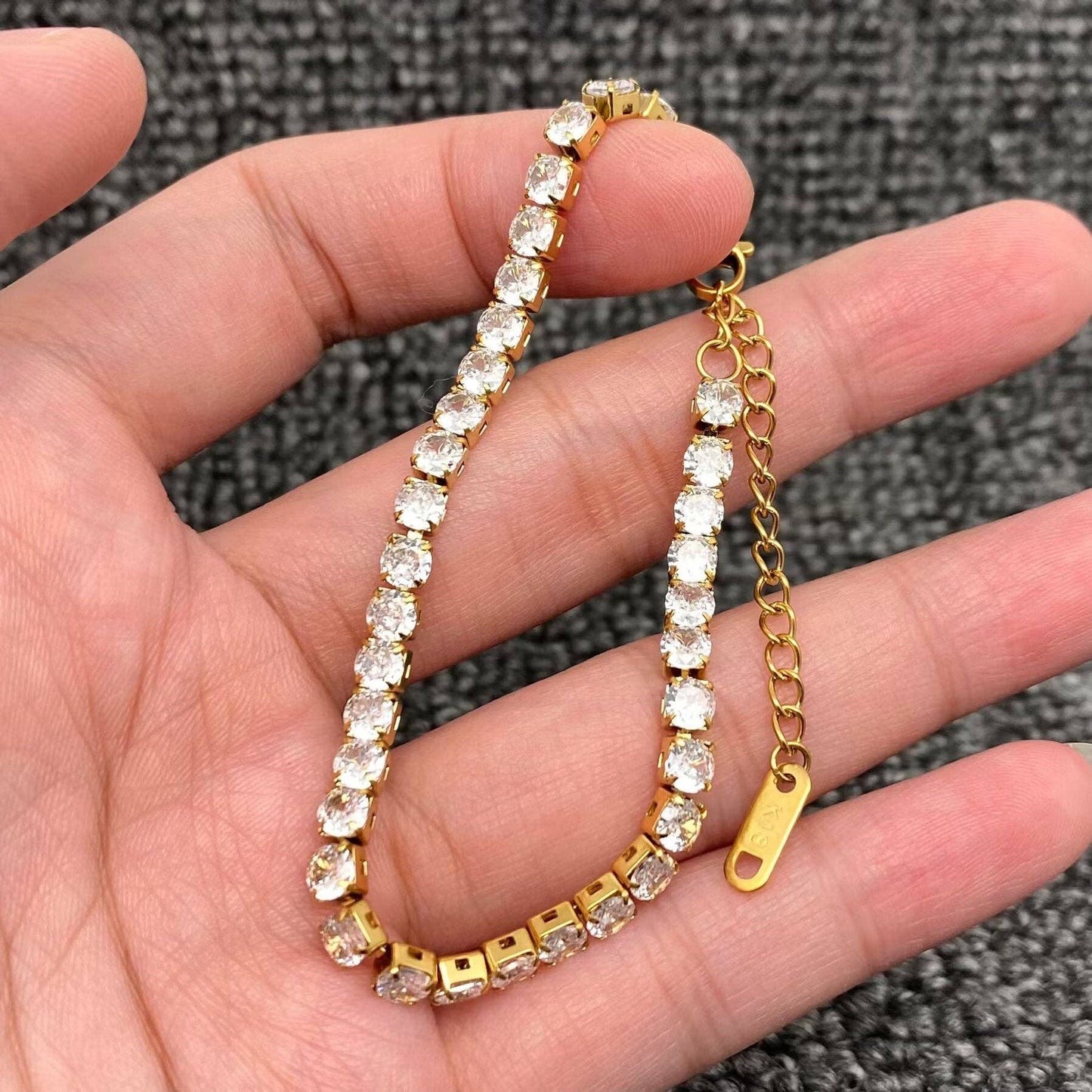 18K Golden S.Steel Tennis bracelet