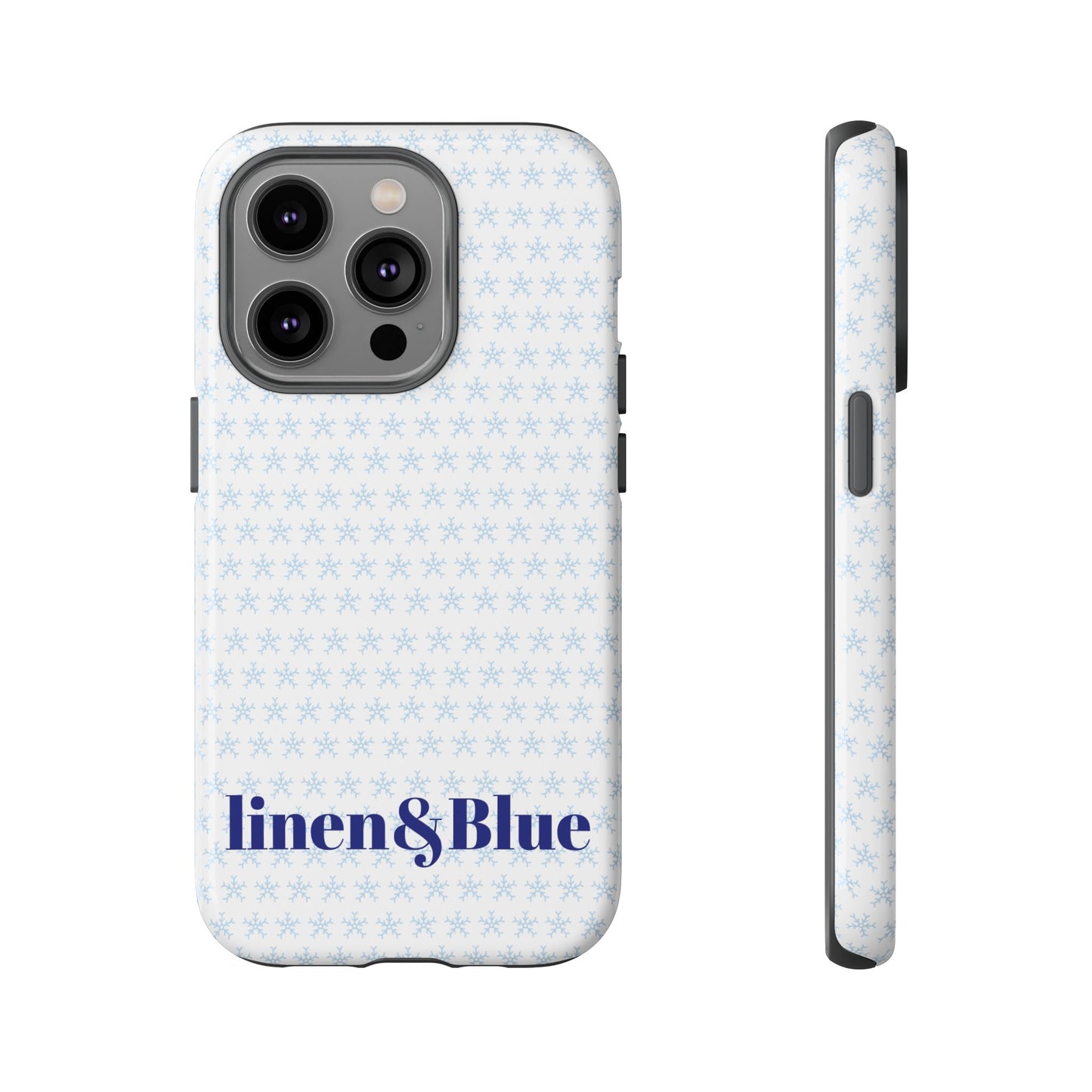 Phone Case – Linen & Blue Star Pattern Protective Cover